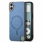 For Nothing CMF Phone 1 Retro Magsafe Magnetic PU Back Cover Phone Case(Blue) - 1