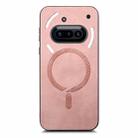 For Nothing Phone 3a Retro Magsafe Magnetic PU Back Cover Phone Case(Pink) - 2