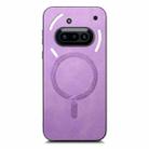 For Nothing Phone 3a Retro Magsafe Magnetic PU Back Cover Phone Case(Purple) - 2