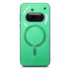 For Nothing Phone 3a Retro Magsafe Magnetic PU Back Cover Phone Case(Green) - 2