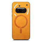 For Nothing Phone 3a Retro Magsafe Magnetic PU Back Cover Phone Case(Yellow) - 2