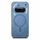 For Nothing Phone 3a Retro Magsafe Magnetic PU Back Cover Phone Case(Blue) - 2