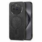 For Nothing Phone 3a Pro Retro Magsafe Magnetic PU Back Cover Phone Case(Black) - 2