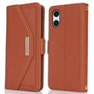 For Sony Xperia 1 VI Cross Texture Crossbody Lanyard Leather Phone Case(Brown) - 2