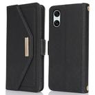 For Sony Xperia 10 IV Cross Texture Crossbody Lanyard Leather Phone Case(Black) - 2