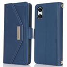 For Sony Xperia 10 IV Cross Texture Crossbody Lanyard Leather Phone Case(Blue) - 2