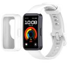 For Huawei Band 10 / 9 / 8 Color Button Watch Case Integrated Silicone Watch Band(White) - 1