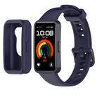 For Huawei Band 10 / 9 / 8 Color Button Watch Case Integrated Silicone Watch Band(Navy Blue) - 1