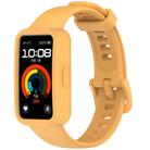 For Huawei Band 10 / 9 / 8 Color Button Watch Case Integrated Silicone Watch Band(Yellow) - 2