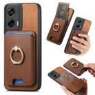 For Motorola Moto G Stylus 5G 2024 Retro Cross Leather Ring Vertical Insert Card Bag MagSafe Phone Case(Brown) - 1