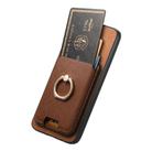 For Motorola Moto G Stylus 5G 2024 Retro Cross Leather Ring Vertical Insert Card Bag MagSafe Phone Case(Brown) - 3