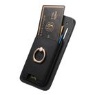 For Nothing Phone 2a Retro Cross Leather Ring Vertical Insert Card Bag MagSafe Phone Case(Black) - 3