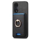 For OPPO A58 4G Retro Cross Leather Ring Vertical Insert Card Bag MagSafe Phone Case(Black) - 2