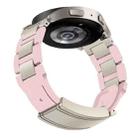 22mm Folding Magnetic Buckle Stainless Steel Rubber Watch Band(Pink+Starlight) - 2