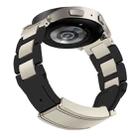 22mm Folding Magnetic Buckle Stainless Steel Rubber Watch Band(Black+Starlight) - 2