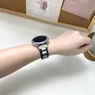 22mm Folding Magnetic Buckle Stainless Steel Rubber Watch Band(Black+Starlight) - 3
