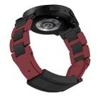22mm Folding Magnetic Buckle Stainless Steel Rubber Watch Band(Wine Red+Black) - 2