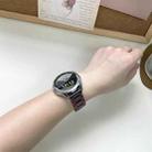 22mm Folding Magnetic Buckle Stainless Steel Rubber Watch Band(Wine Red+Black) - 3