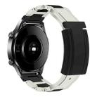 22mm Folding Magnetic Buckle Stainless Steel Rubber Watch Band(White+Black) - 1