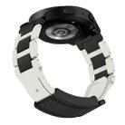 22mm Folding Magnetic Buckle Stainless Steel Rubber Watch Band(White+Black) - 2