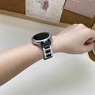 22mm Folding Magnetic Buckle Stainless Steel Rubber Watch Band(White+Black) - 3