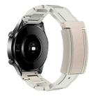 22mm Folding Magnetic Buckle Stainless Steel Rubber Watch Band(White+Starlight) - 1