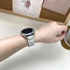22mm Folding Magnetic Buckle Stainless Steel Rubber Watch Band(White+Starlight) - 3