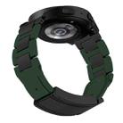 22mm Folding Magnetic Buckle Stainless Steel Rubber Watch Band(Green+Black) - 2