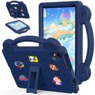 For Urao Jeazans OC101 / C107 Android 2024 Handle Kickstand Children EVA Shockproof Tablet Case(Navy Blue) - 1
