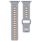 For Apple Watch 46mm / 49mm / 45mm / 44mm Two Tone Silicone Watch Band(Gray+Orange) - 3