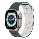 For Apple Watch 42mm / 41mm / 40mm / 38mm Two Tone Silicone Watch Band(Dark Night Green+White) - 1