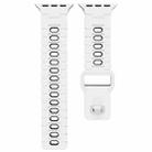 For Apple Watch 42mm / 41mm / 40mm / 38mm Two Tone Silicone Watch Band(White+Black) - 3