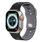 For Apple Watch 42mm / 41mm / 40mm / 38mm Two Tone Silicone Watch Band(Black+Gray) - 1