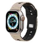 For Apple Watch 42mm / 41mm / 40mm / 38mm Two Tone Silicone Watch Band(Nut Brown+Black) - 1