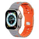 For Apple Watch 42mm / 41mm / 40mm / 38mm Two Tone Silicone Watch Band(Gray+Orange) - 1