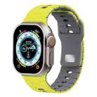 For Apple Watch 42mm / 41mm / 40mm / 38mm Two Tone Silicone Watch Band(Lime+Gray) - 1