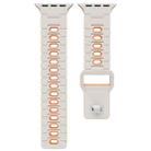 For Apple Watch 42mm / 41mm / 40mm / 38mm Two Tone Silicone Watch Band(Starlight+Orange) - 3