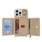 For iPhone 11 Crossbody Zipper Wallet Ring Holder Litchi Leather Phone Case(Rose Gold) - 3
