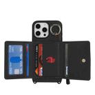 For iPhone 12 mini Crossbody Zipper Wallet Ring Holder Litchi Leather Phone Case(Black) - 3
