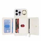 For iPhone 12 / 12 Pro Crossbody Zipper Wallet Ring Holder Litchi Leather Phone Case(Apricot) - 3