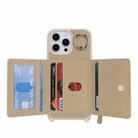 For iPhone 14 / 13 Crossbody Zipper Wallet Ring Holder Litchi Leather Phone Case(Rose Gold) - 3