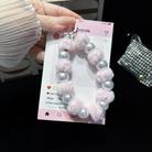 Plush Ball Crystal Pearl Phone Chain(Pink) - 1