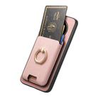 For Honor X50 Pro 5G Retro Cross Leather Ring Vertical Insert Card Bag MagSafe Phone Case(Pink) - 3