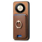 For Honor X50 Pro 5G Retro Cross Leather Ring Vertical Insert Card Bag MagSafe Phone Case(Brown) - 2