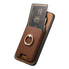 For Honor X50 Pro 5G Retro Cross Leather Ring Vertical Insert Card Bag MagSafe Phone Case(Brown) - 3