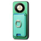 For Honor Magic7 Pro Retro Cross Leather Ring Vertical Insert Card Bag MagSafe Phone Case(Green) - 2
