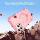 For iPhone 12 Pro Max Yingcai Gears MagSafe Holder Shockproof Phone Case(Pink) - 2