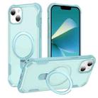 For iPhone 14 Yingcai Gears MagSafe Holder Shockproof Phone Case(Blue) - 1
