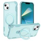 For iPhone 14 Plus Yingcai Gears MagSafe Holder Shockproof Phone Case(Blue) - 1