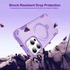 For iPhone 15 Pro Yingcai Gears MagSafe Holder Shockproof Phone Case(Purple) - 2
